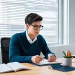 데이터과학자 포트폴리오 사례 - **Prompt 1: The Artisan of Data Insight**
    "A highly focused young adult data scientist, dressed ...