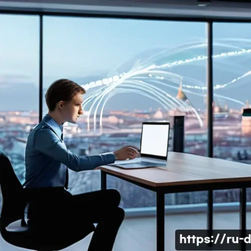 데이터과학 업무에서의 데이터 시각화 - **"Data Storyteller in Moscow Office"**
    A highly detailed, photo-realistic image of a young adul...