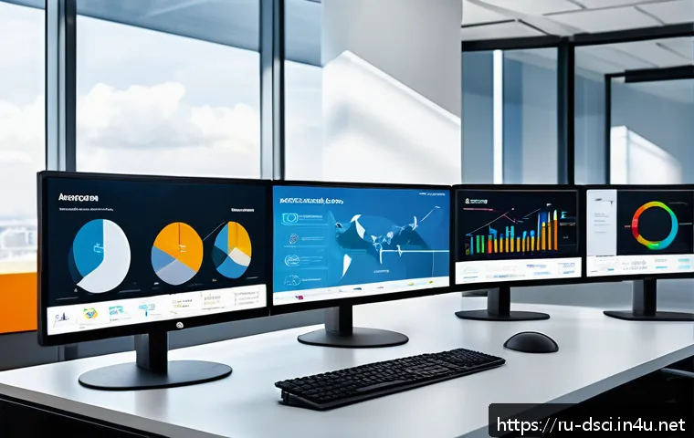 데이터과학자를 위한 실무 도구 - A modern cloud data analytics workspace showing multiple screens with scalable dashboards and real-t...